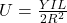 U = \frac{YIL}{2R^2}