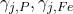 \gamma_{j,P}, \gamma_{j,Fe}