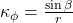 \kappa_{\phi} = \frac{\sin\beta}{r}